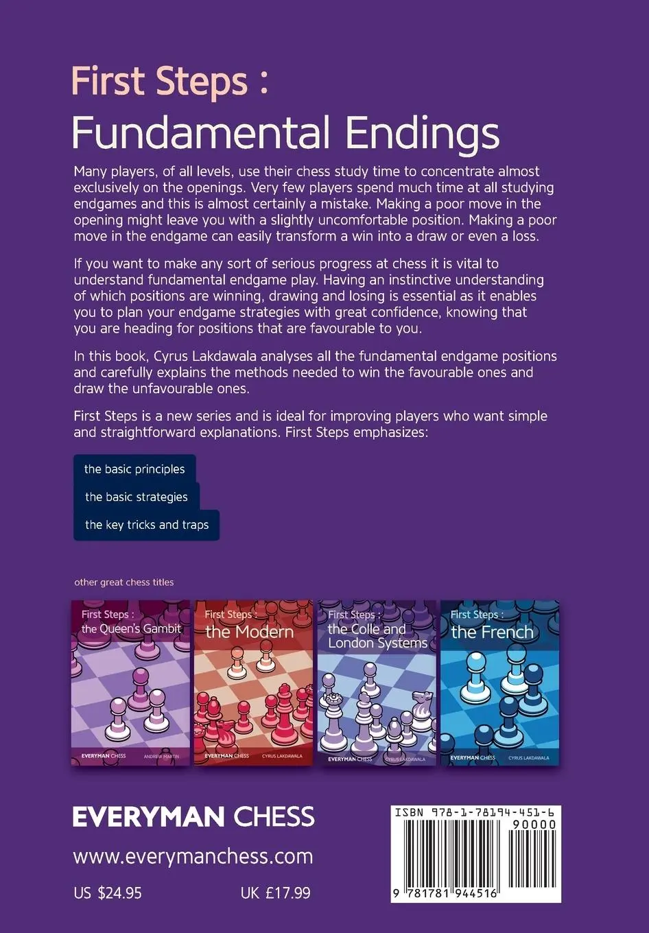 Rückseite: 9781781944516 | First Steps | Fundamental Endings | Cyrus Lakdawala | Taschenbuch