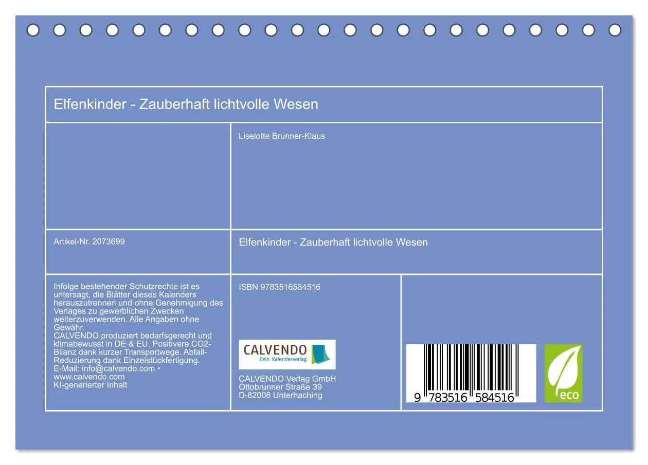 Bild: 9783516584516 | Elfenkinder - Zauberhaft lichtvolle Wesen (Tischkalender 2026 DIN...