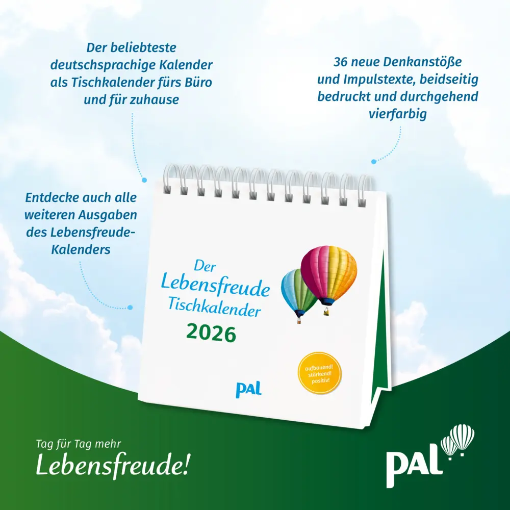 Bild: 9783910294516 | Der Lebensfreude-Tischkalender 2026 | Doris Wolf (u. a.) | Kalender