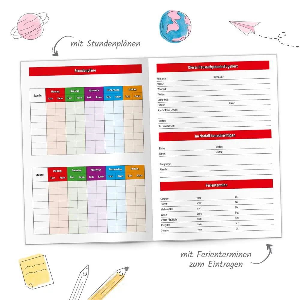 Bild: 4251901504616 | Trötsch Hausaufgabenheft Grundschule Katze | KG | Kalender | 96 S.