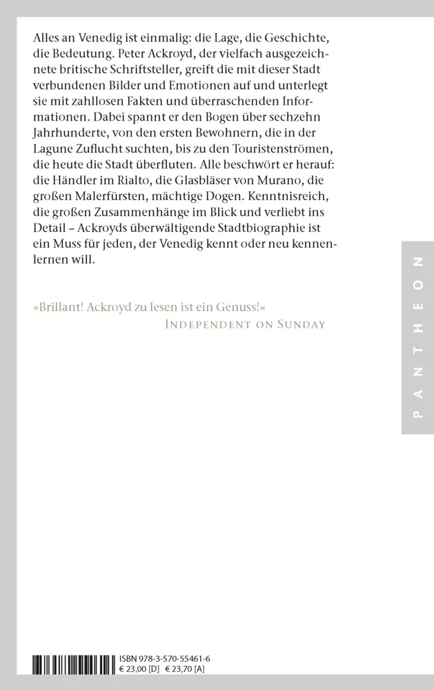 Bild: 9783570554616 | Venedig | Biographie einer einzigartigen Stadt | Peter Ackroyd | Buch