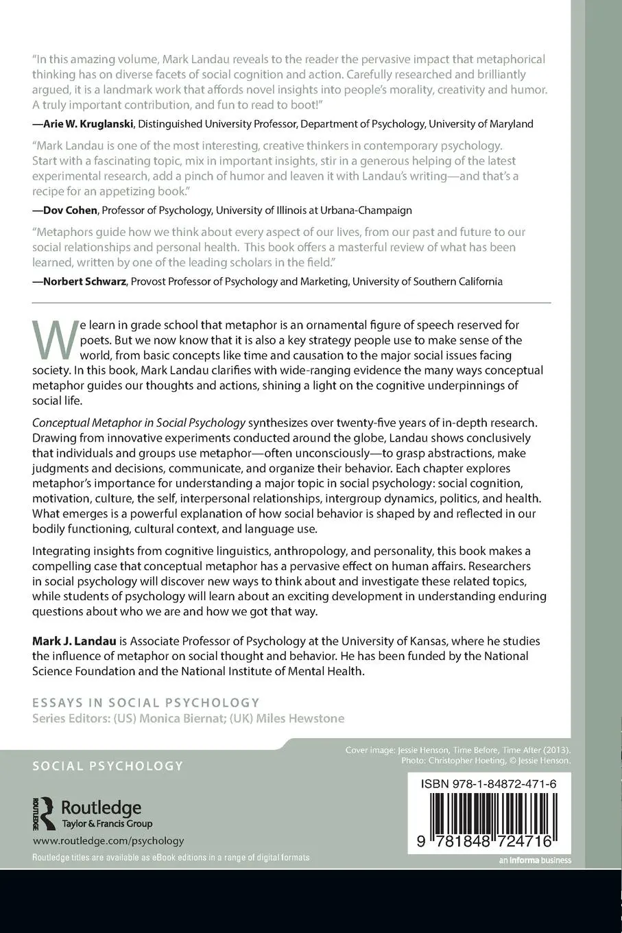 Rückseite: 9781848724716 | Conceptual Metaphor in Social Psychology | Mark J. Landau | Buch