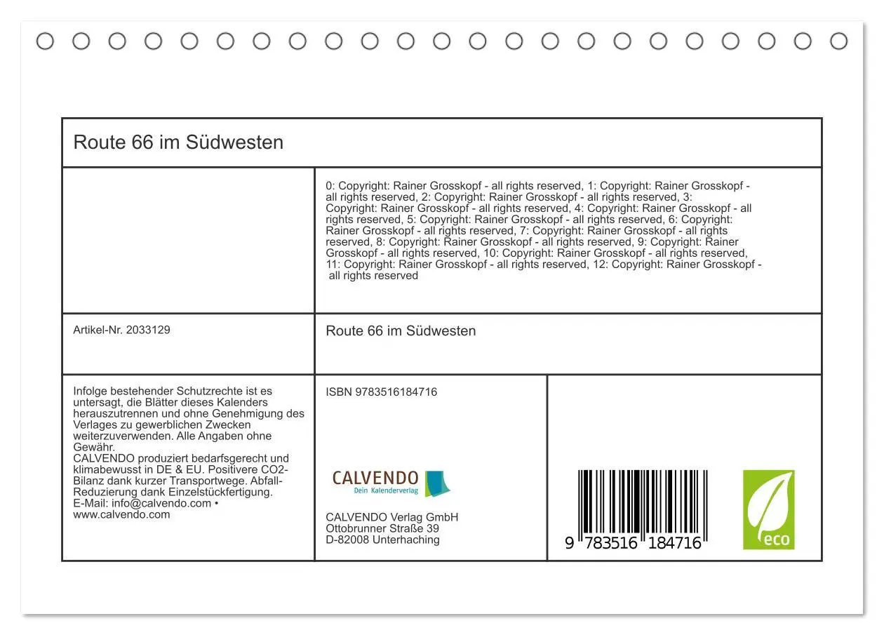 Bild: 9783516184716 | Route 66 im Südwesten (Tischkalender 2026 DIN A5 quer), CALVENDO...