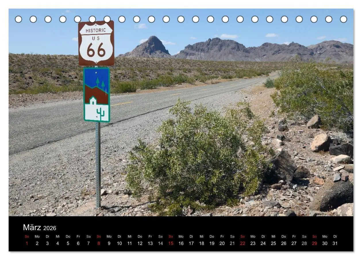 Bild: 9783516184716 | Route 66 im Südwesten (Tischkalender 2026 DIN A5 quer), CALVENDO...