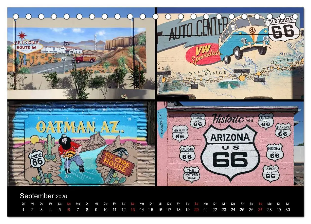 Bild: 9783516184716 | Route 66 im Südwesten (Tischkalender 2026 DIN A5 quer), CALVENDO...