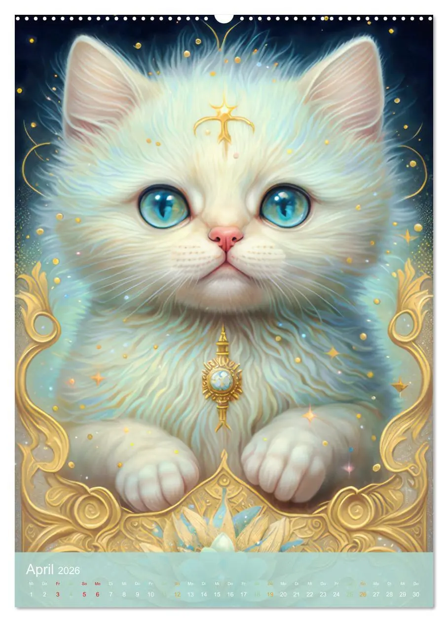 Bild: 9783516324716 | Tiere im Tarot Stil (Wandkalender 2026 DIN A2 hoch), CALVENDO...