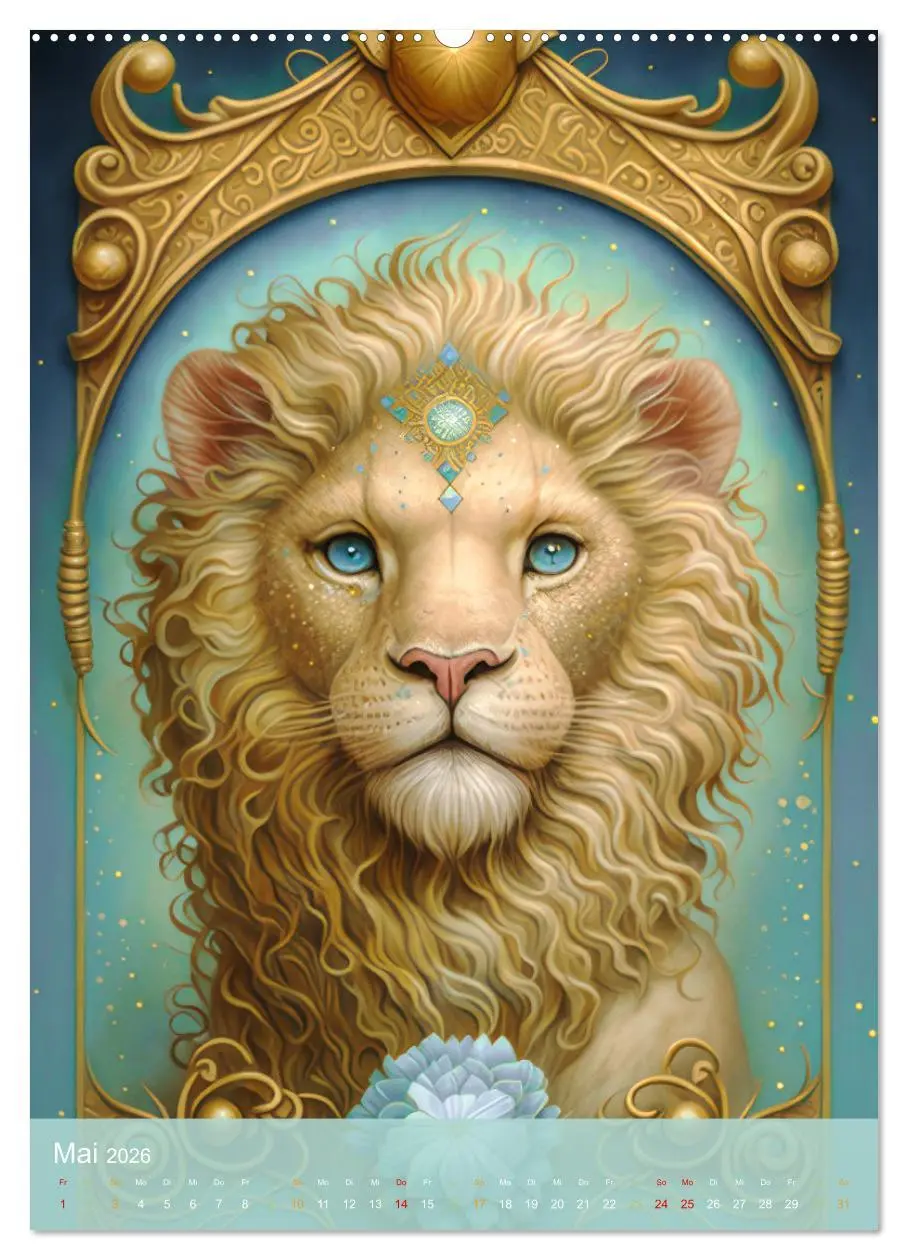 Bild: 9783516324716 | Tiere im Tarot Stil (Wandkalender 2026 DIN A2 hoch), CALVENDO...