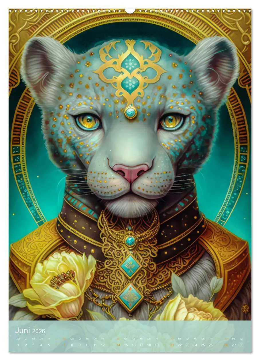 Bild: 9783516324716 | Tiere im Tarot Stil (Wandkalender 2026 DIN A2 hoch), CALVENDO...