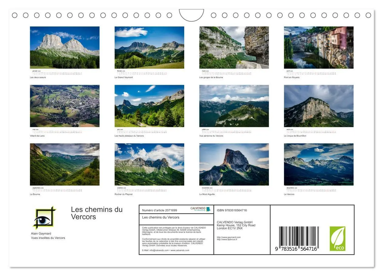 Bild: 9783516564716 | Les chemins du Vercors (Calendrier mural 2026 DIN A4 vertical),...