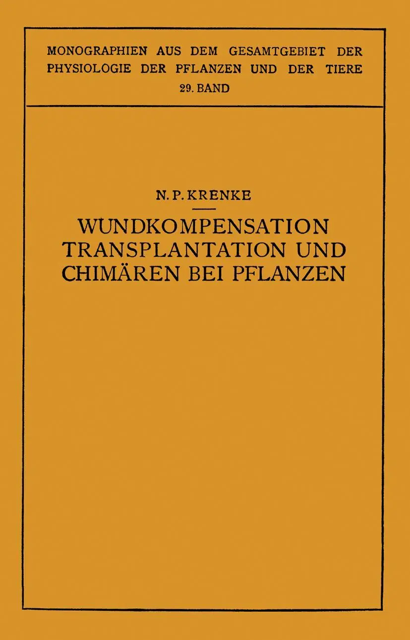 Cover: 9783642984716 | Wundkompensation Transplantation und Chimären bei Pflanzen | Buch