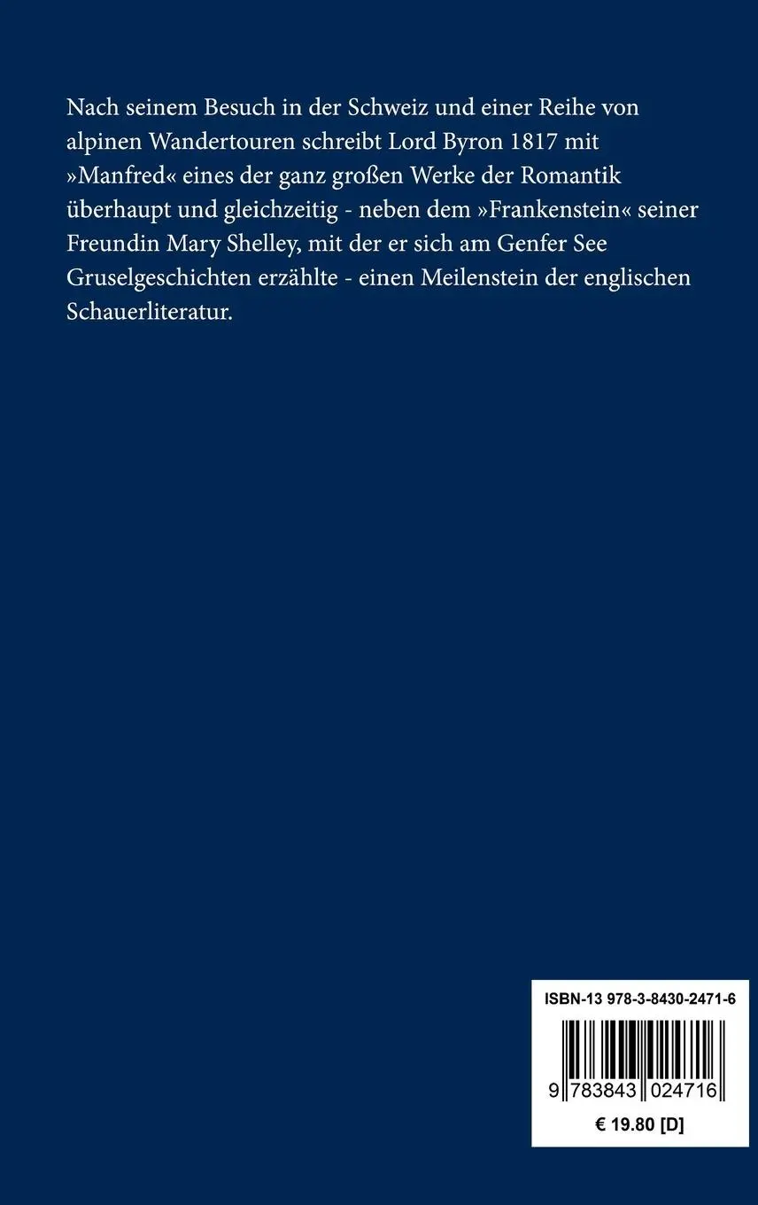 Rückseite: 9783843024716 | Manfred | Ein dramatisches Gedicht | George Gordon Lord Byron | Buch