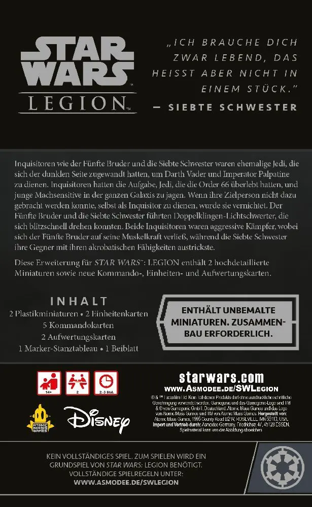 Bild: 841333124816 | Star Wars: Legion - Fünfter Bruder &amp; Siebte Schwester | Alex Davy