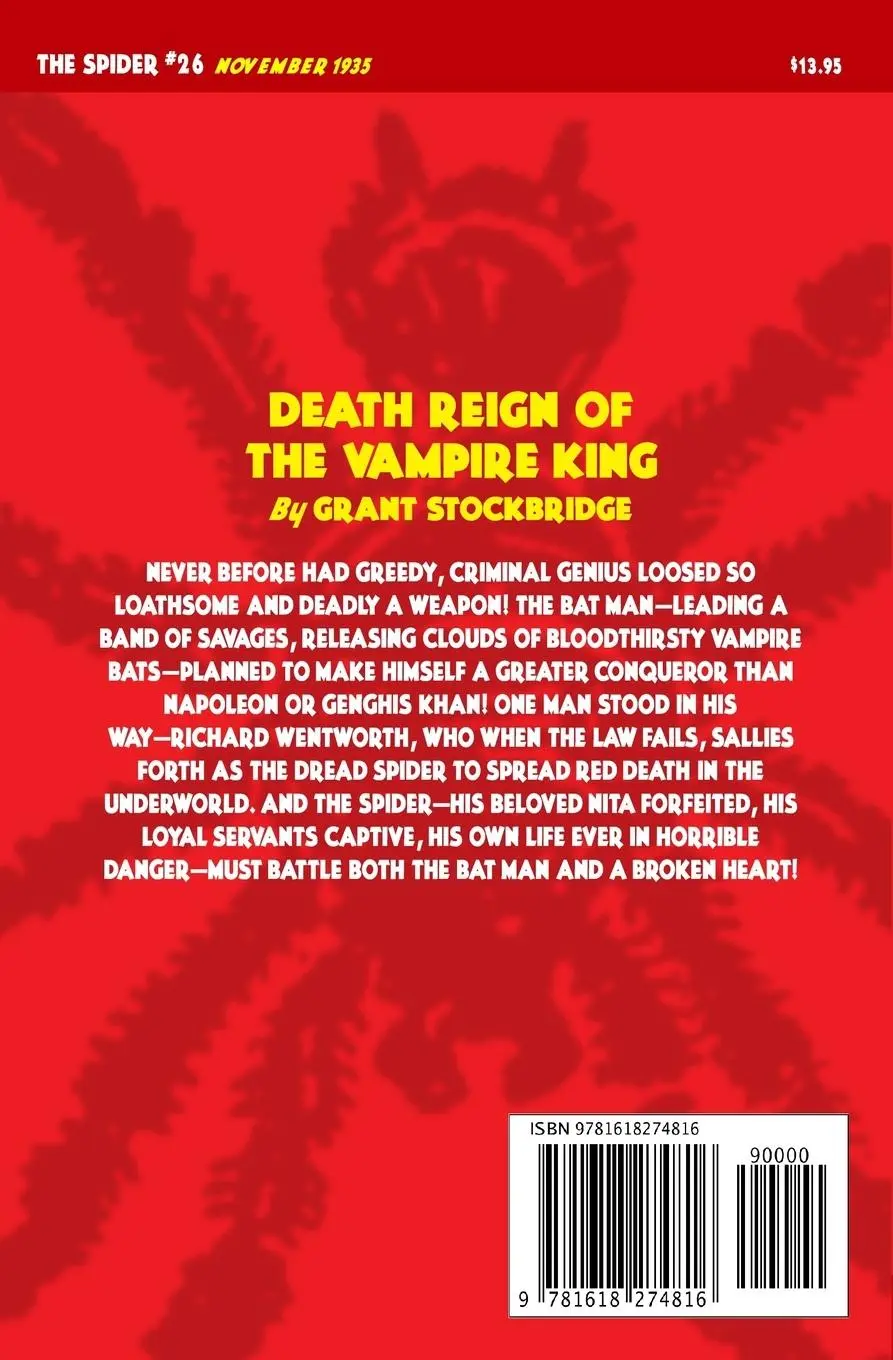 Rückseite: 9781618274816 | The Spider #26: Death Reign of the Vampire King | Norvell W. Page