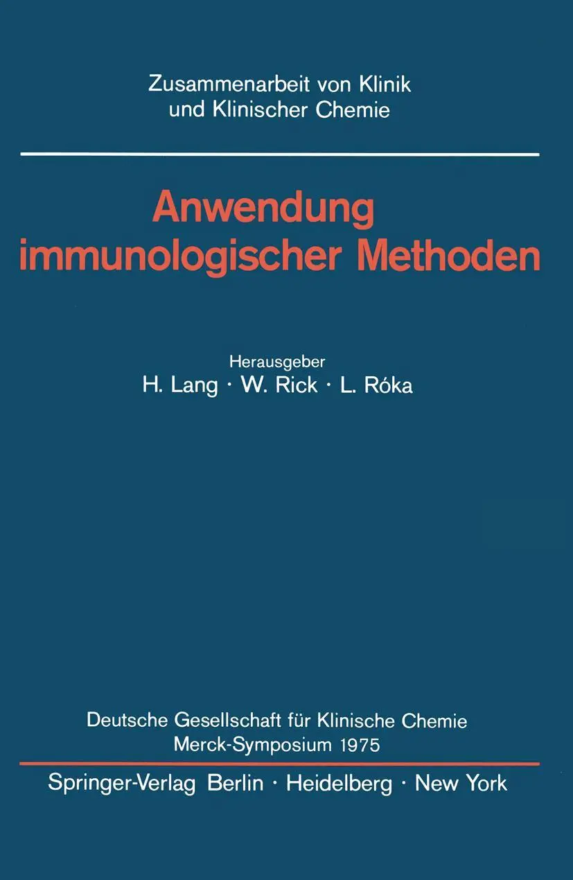Cover: 9783540074816 | Anwendung immunologischer Methoden | Hermann Lang (u. a.) | Buch