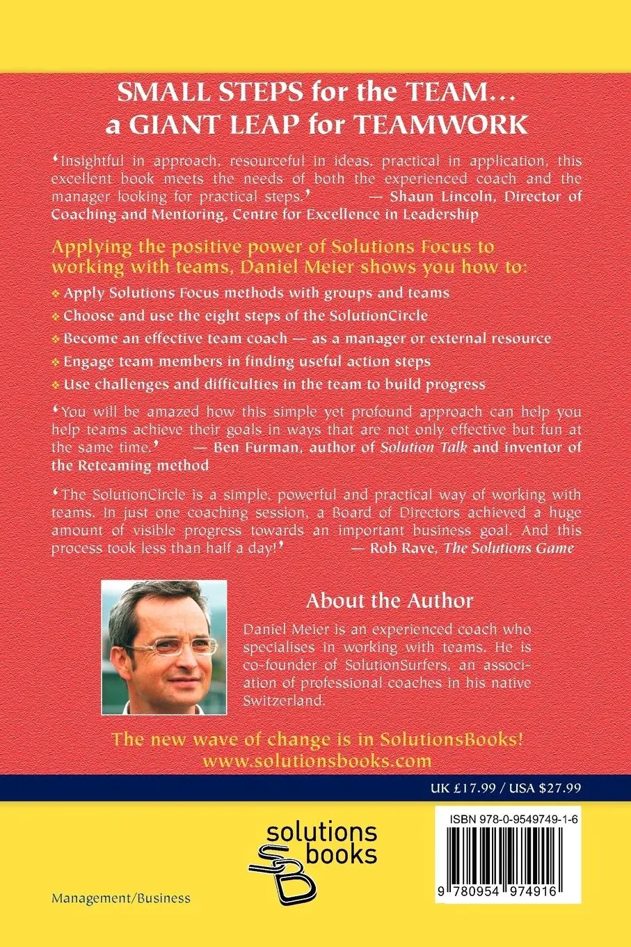Rückseite: 9780954974916 | Team Coaching with the Solution Circle | Daniel Meier | Taschenbuch Rückseite: 9780954974916 | Team Coaching with the Solution Circle | Daniel Meier | Taschenbuch