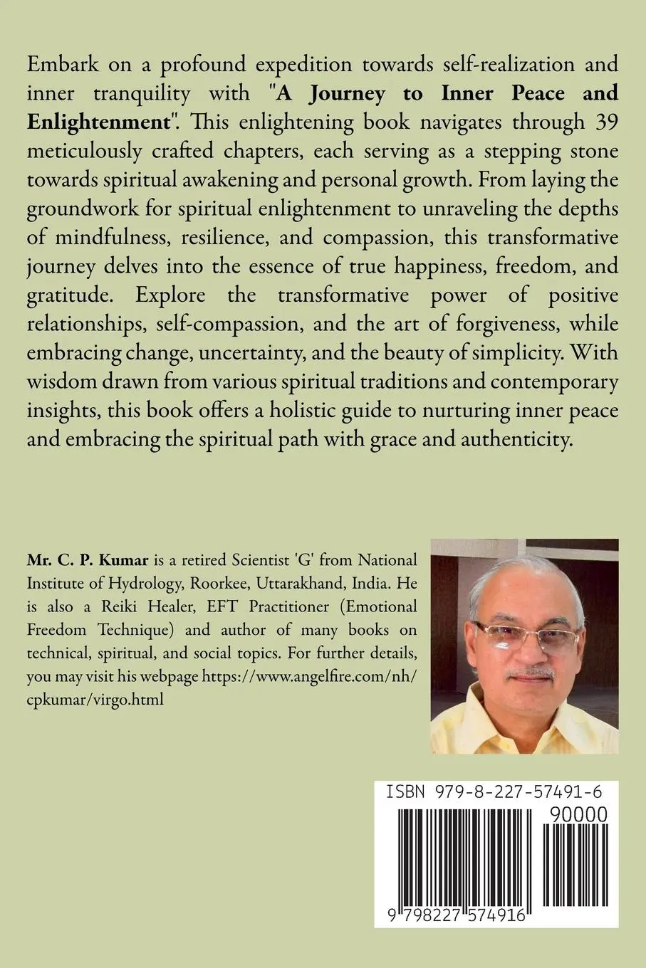 Rückseite: 9798227574916 | A Journey to Inner Peace and Enlightenment | C. P. Kumar | Taschenbuch