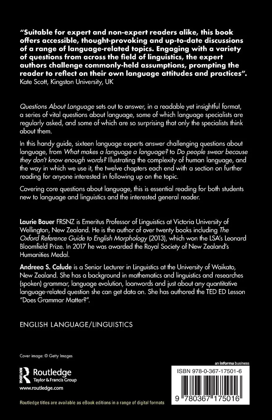 Rückseite: 9780367175016 | Questions About Language | Laurie Bauer (u. a.) | Taschenbuch | 2020