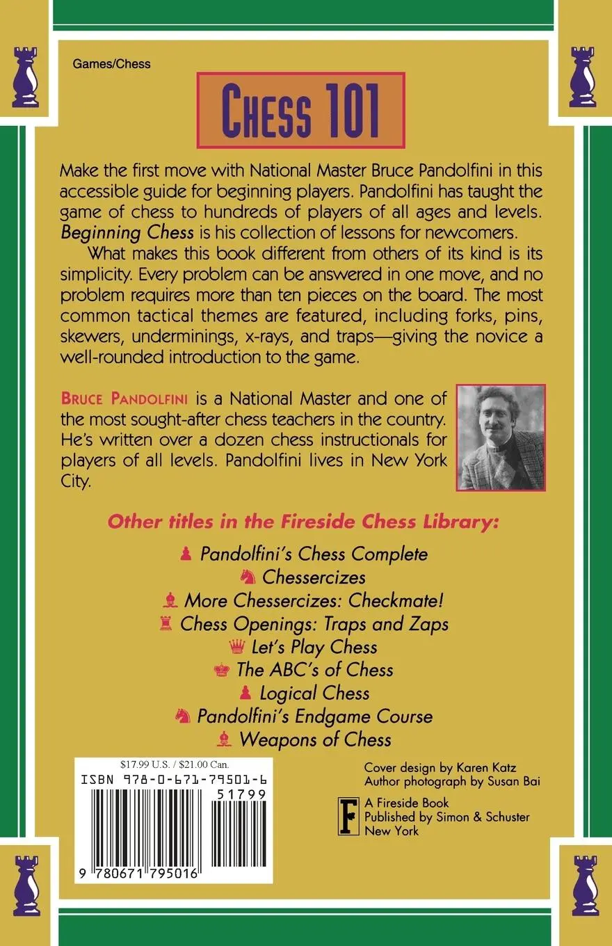 Rückseite: 9780671795016 | Beginning Chess | Bruce Pandolfini | Taschenbuch | Englisch | 1993