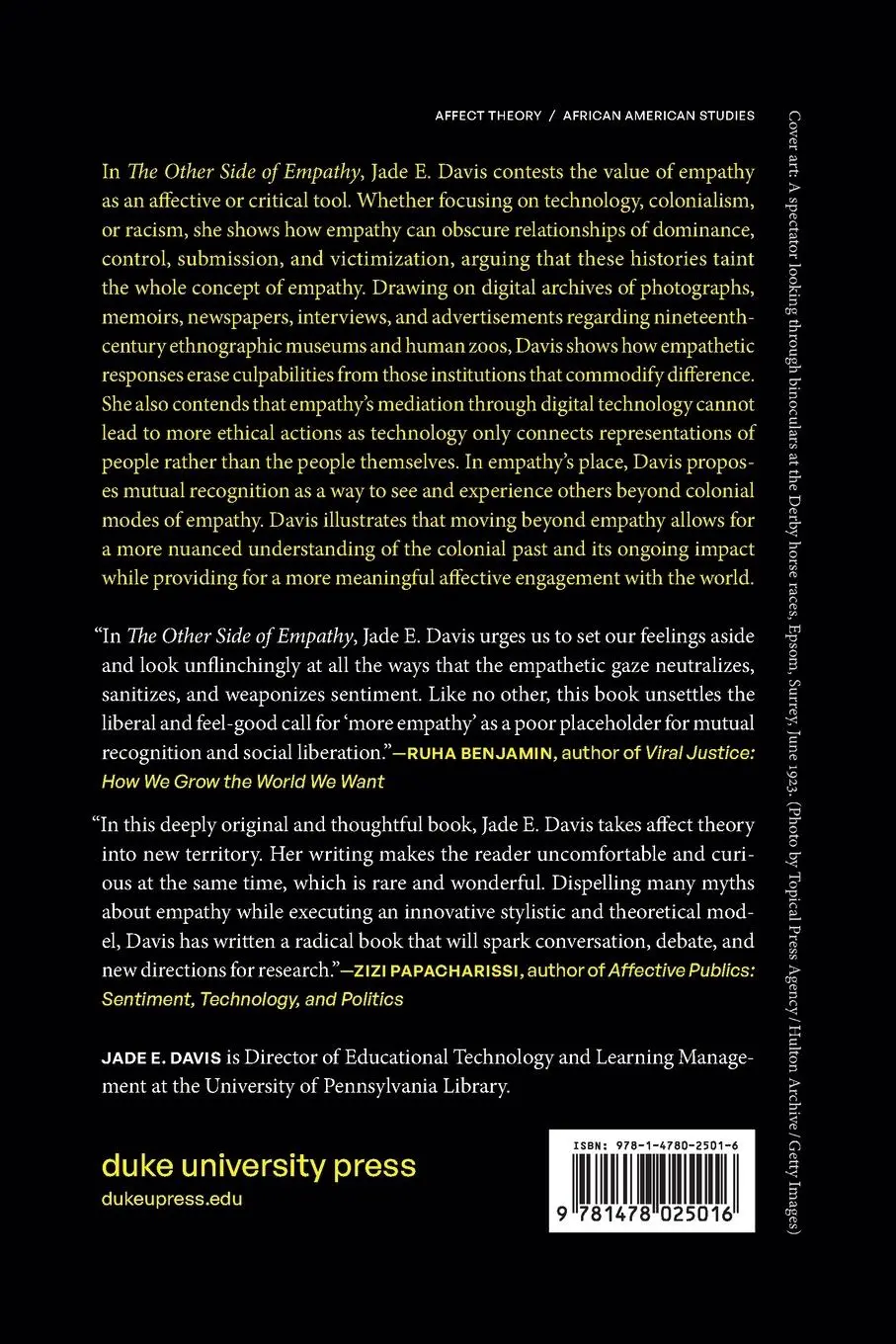 Rückseite: 9781478025016 | The Other Side of Empathy | Jade E. Davis | Taschenbuch | Englisch