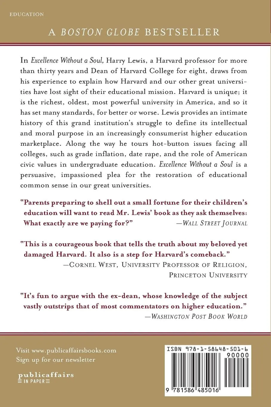 Rückseite: 9781586485016 | Excellence Without a Soul | Does Liberal Education Have a Future?