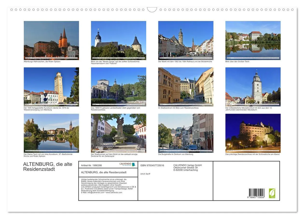 Bild: 9783457725016 | ALTENBURG, die alte Residenzstadt (Wandkalender 2026 DIN A2 quer),...