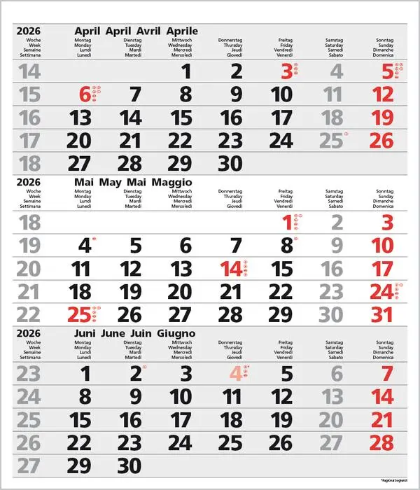 Bild: 9783731885016 | 3-Monats-Planer Comfort Grau 2026 | Verlag Korsch | Kalender | 12 S.