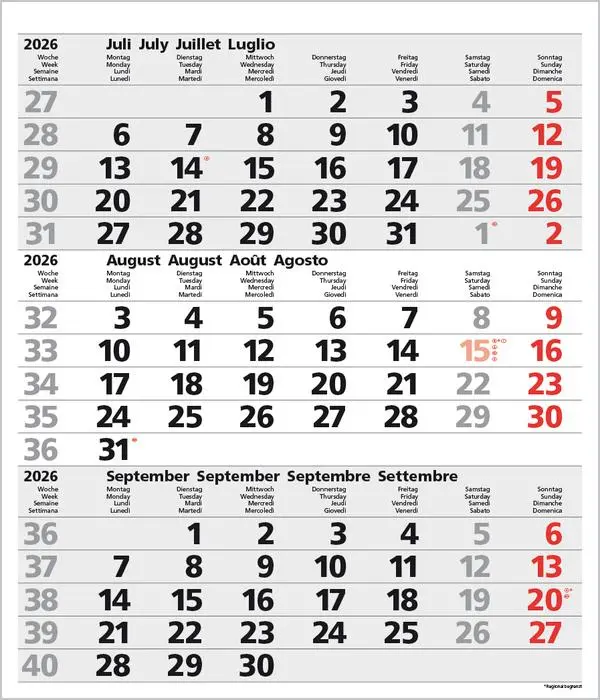 Bild: 9783731885016 | 3-Monats-Planer Comfort Grau 2026 | Verlag Korsch | Kalender | 12 S.