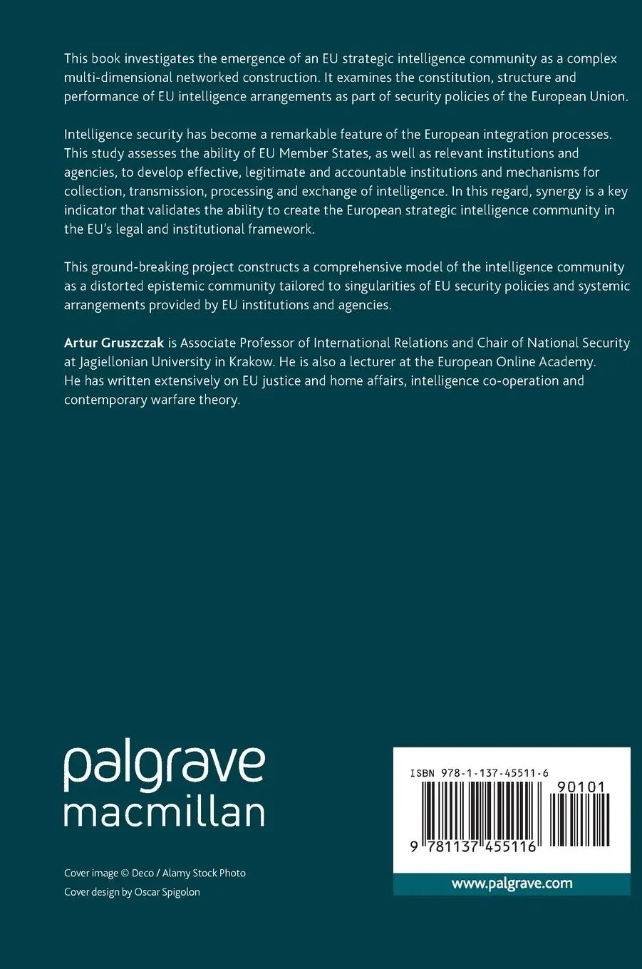 Rückseite: 9781137455116 | Intelligence Security in the European Union | Artur Gruszczak | Buch