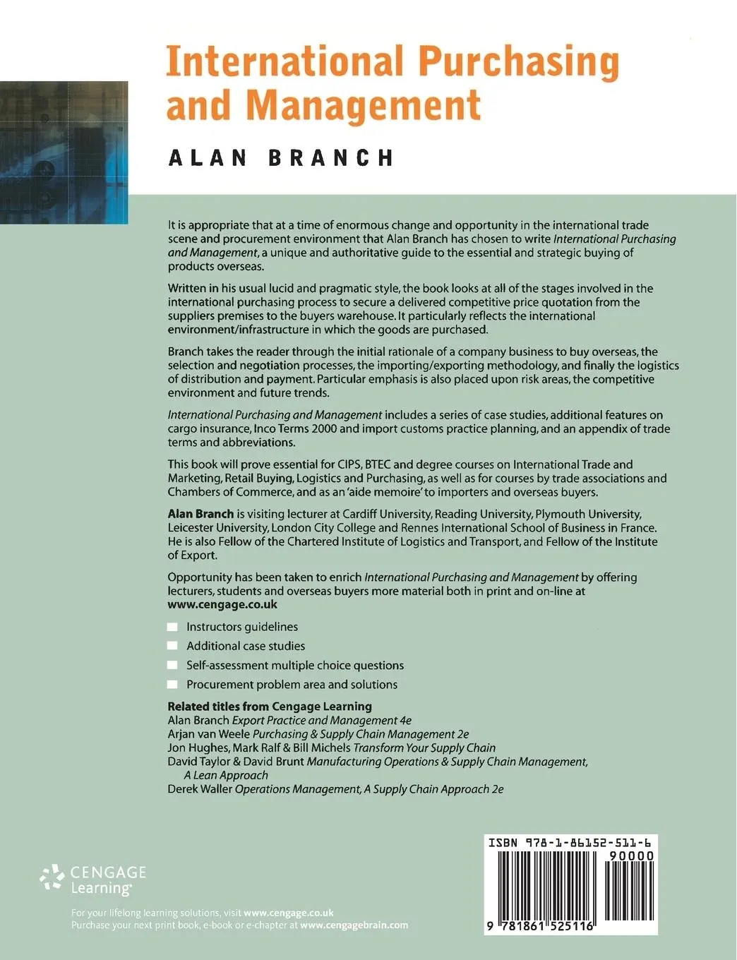 Rückseite: 9781861525116 | International Purchasing and Management | Alan E Branch | Taschenbuch