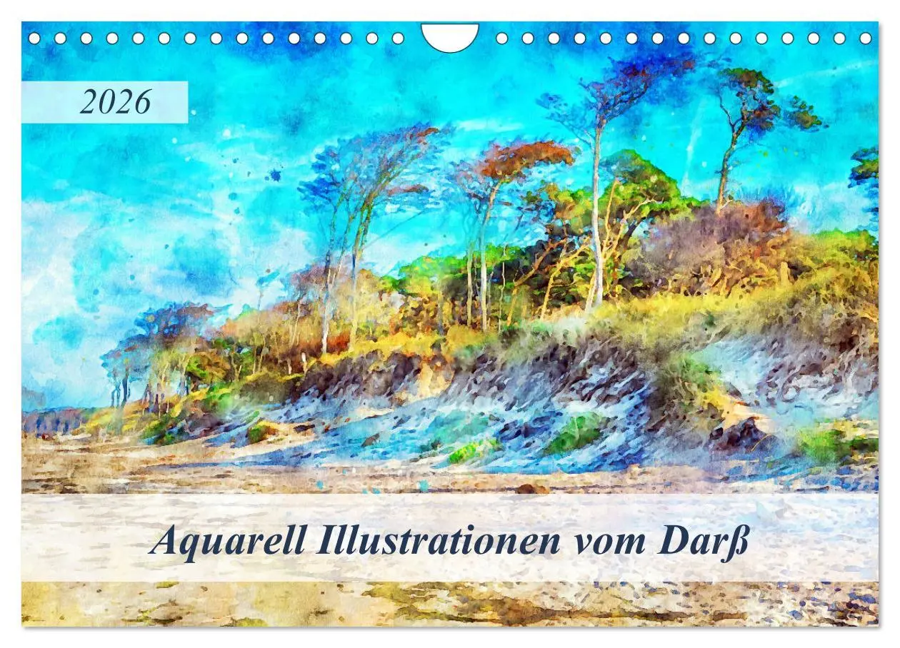 Cover: 9783457715116 | Aquarell Illustrationen vom Darß (Wandkalender 2026 DIN A4 quer),...