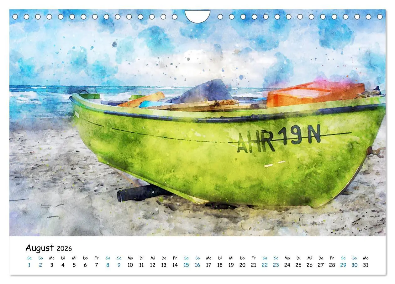 Bild: 9783457715116 | Aquarell Illustrationen vom Darß (Wandkalender 2026 DIN A4 quer),...