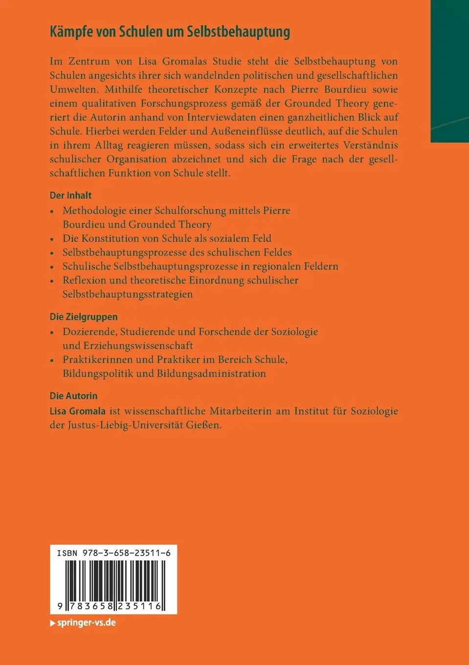 Rückseite: 9783658235116 | Kämpfe von Schulen um Selbstbehauptung | Lisa Gromala | Taschenbuch