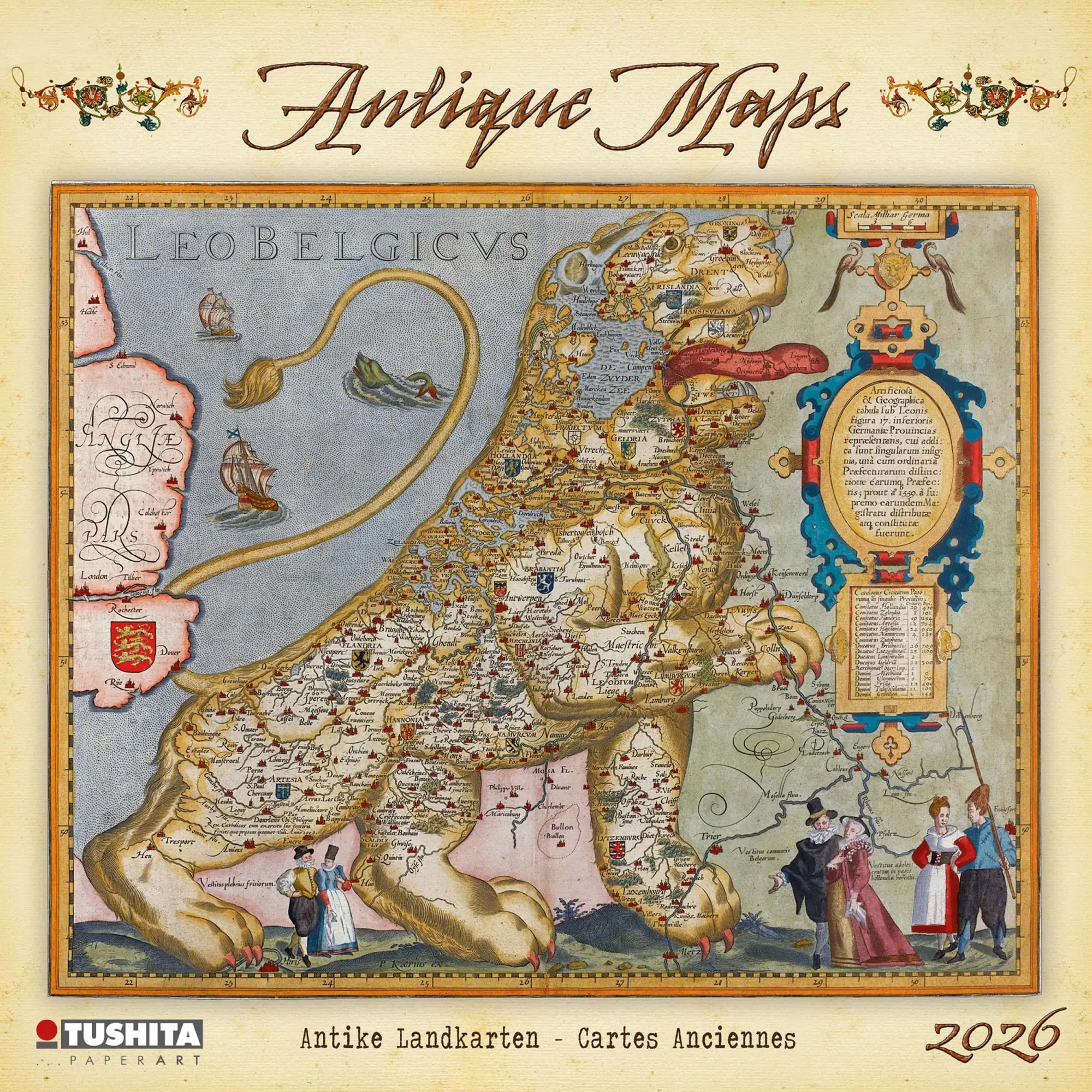 Cover: 9783959295116 | Antique Maps 2026 | Kalender 2026 | Kalender | Media Illustration