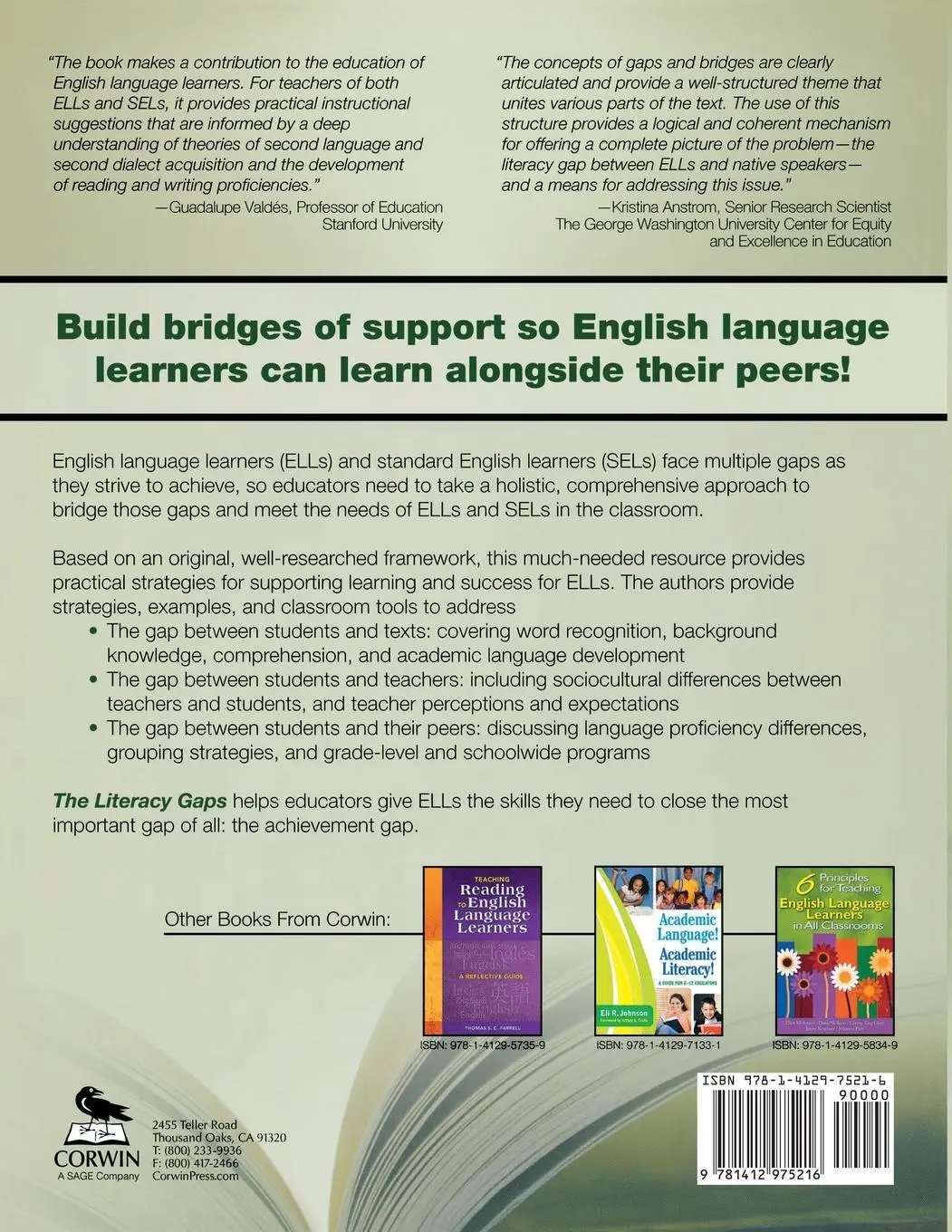Rückseite: 9781412975216 | The Literacy Gaps | Ivannia Soto-Hinman (u. a.) | Taschenbuch | 2009