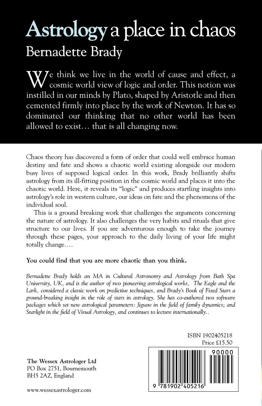 Rückseite: 9781902405216 | Astrology, A Place in Chaos | Bernadette Brady | Taschenbuch | 2006
