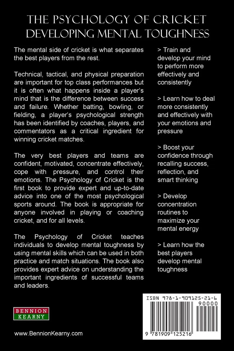 Rückseite: 9781909125216 | The Psychology of Cricket | Stewart Cotterill (u. a.) | Taschenbuch