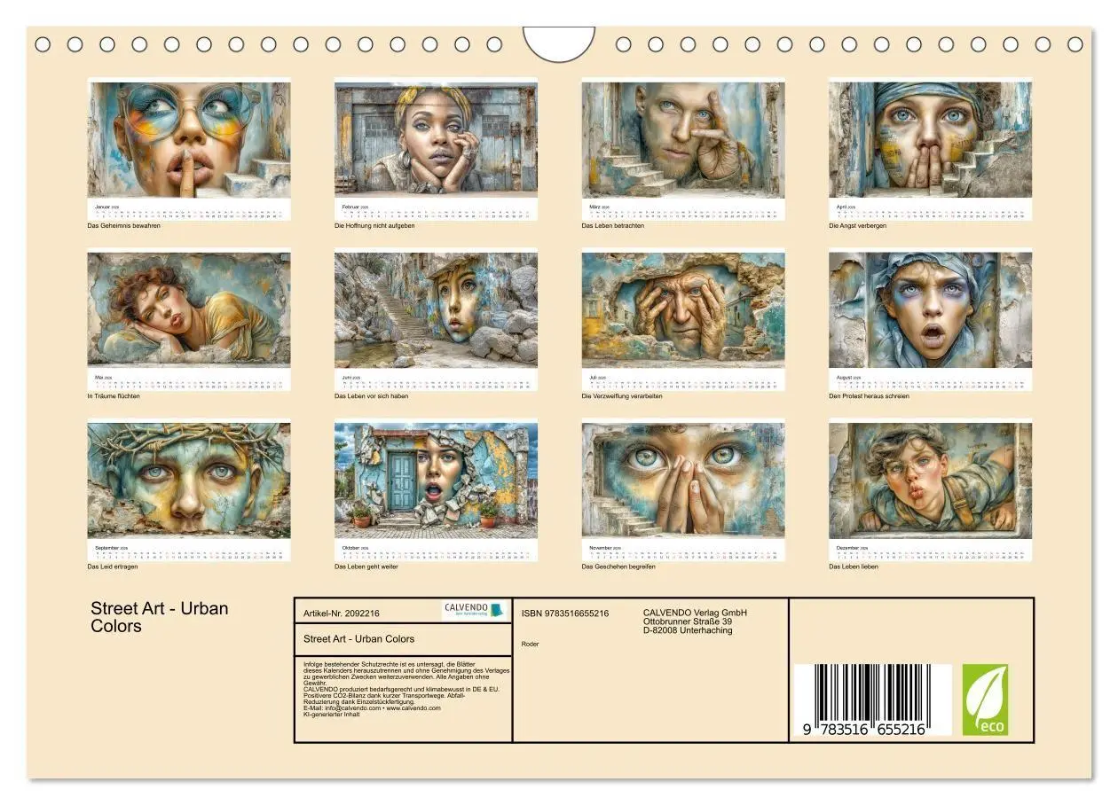 Bild: 9783516655216 | Street Art - Urban Colors (Wandkalender 2026 DIN A4 quer), CALVENDO...