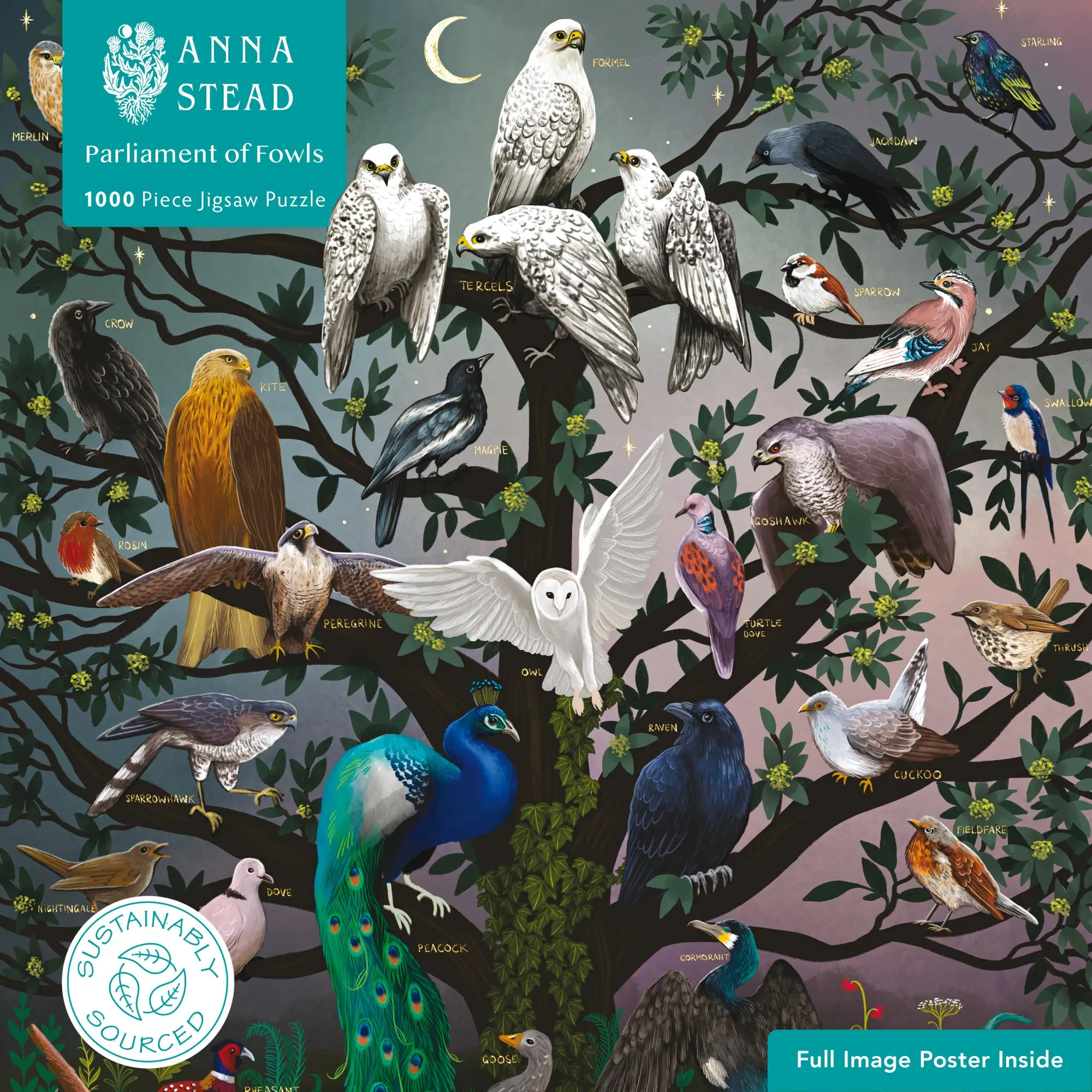 Cover: 9781835625316 | Adult Sustainable Jigsaw Puzzle Anna Stead: Parliament of Fowls | 1 S.
