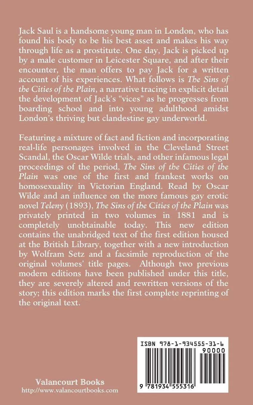 Rückseite: 9781934555316 | The Sins of the Cities of the Plain | Jack Saul | Taschenbuch | 2012