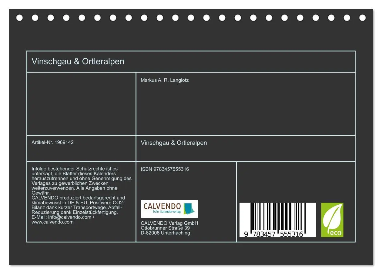 Bild: 9783457555316 | Vinschgau &amp; Ortleralpen (Tischkalender 2026 DIN A5 quer), CALVENDO...