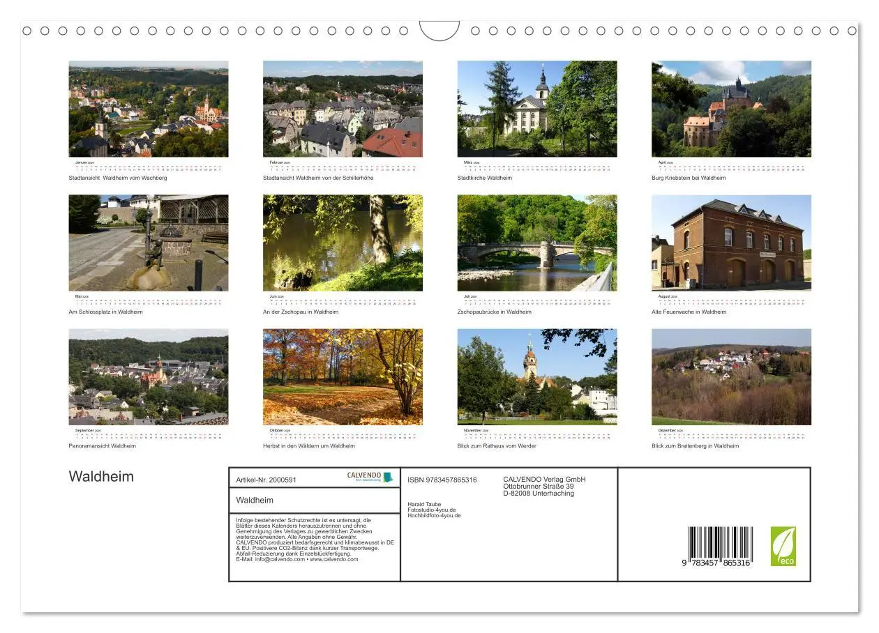 Bild: 9783457865316 | Waldheim (Wandkalender 2026 DIN A3 quer), CALVENDO Monatskalender | de