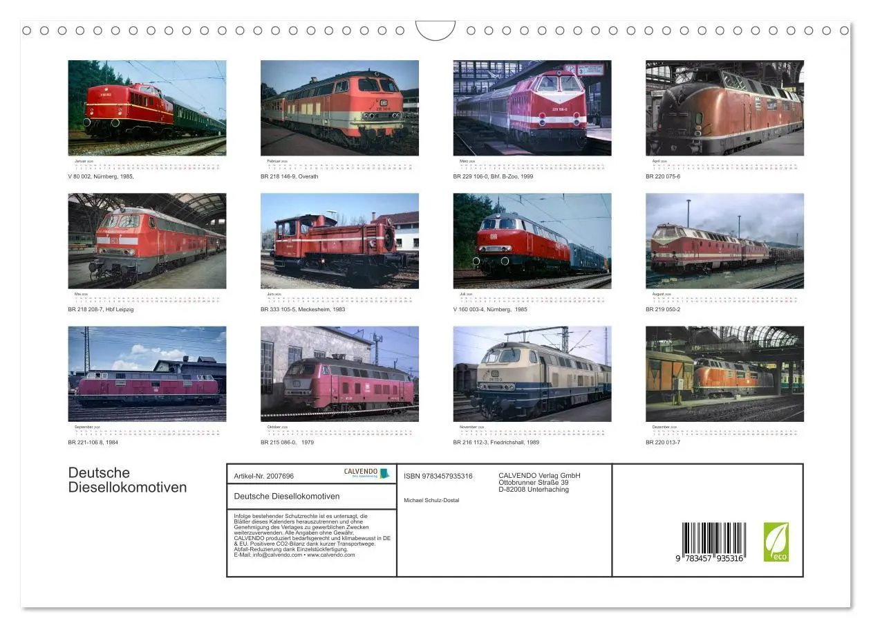 Bild: 9783457935316 | Deutsche Diesellokomotiven (Wandkalender 2026 DIN A3 quer),...