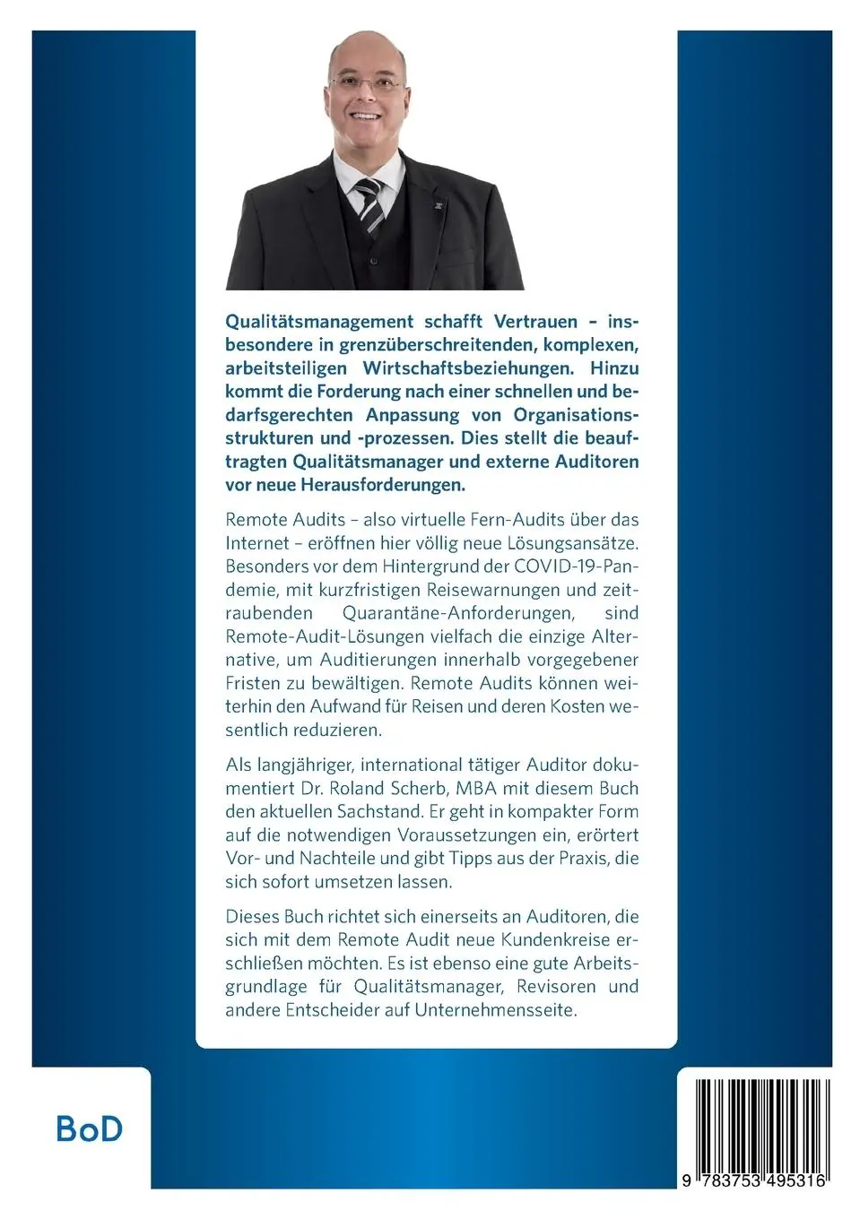 Rückseite: 9783753495316 | Remote-Audit - Virtuelle Fern-Audits | Roland Scherb | Taschenbuch