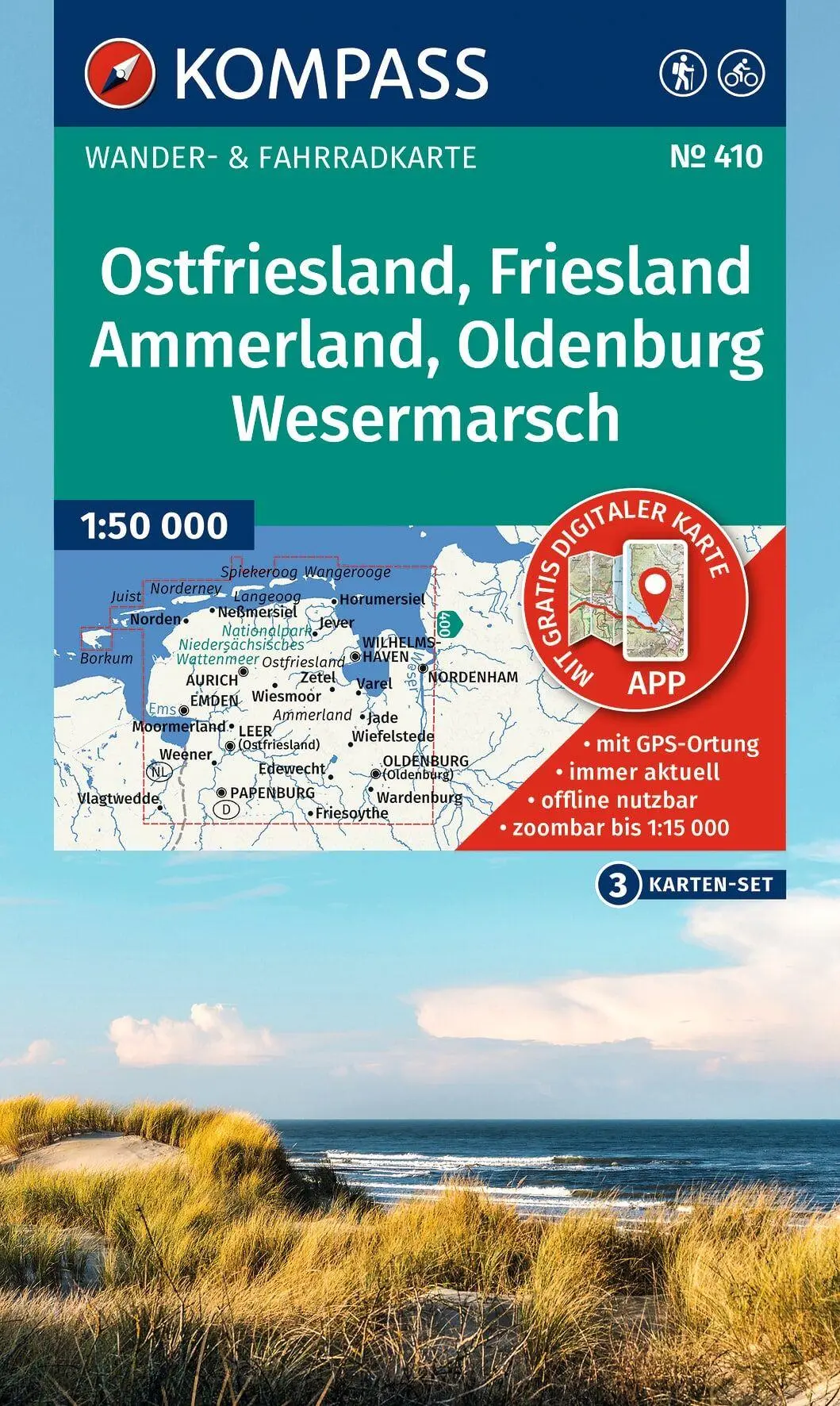 Cover: 9783991545316 | KOMPASS Wanderkarten-Set 410 Ostfriesland, Friesland, Ammerland,...