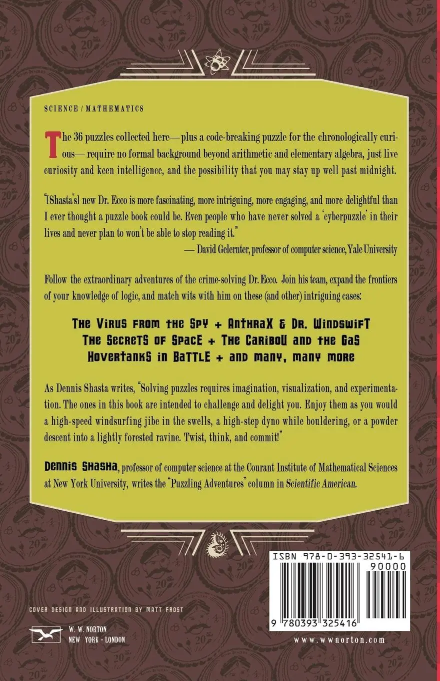 Rückseite: 9780393325416 | Doctor Ecco's Cyberpuzzles | Dennis Elliott Shasha | Taschenbuch