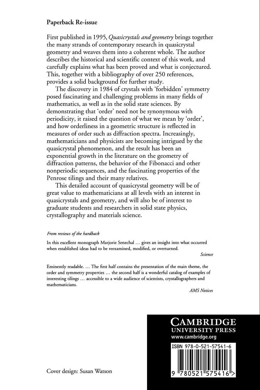 Rückseite: 9780521575416 | Quasicrystals and Geometry | Marjorie Senechal | Taschenbuch | 2009