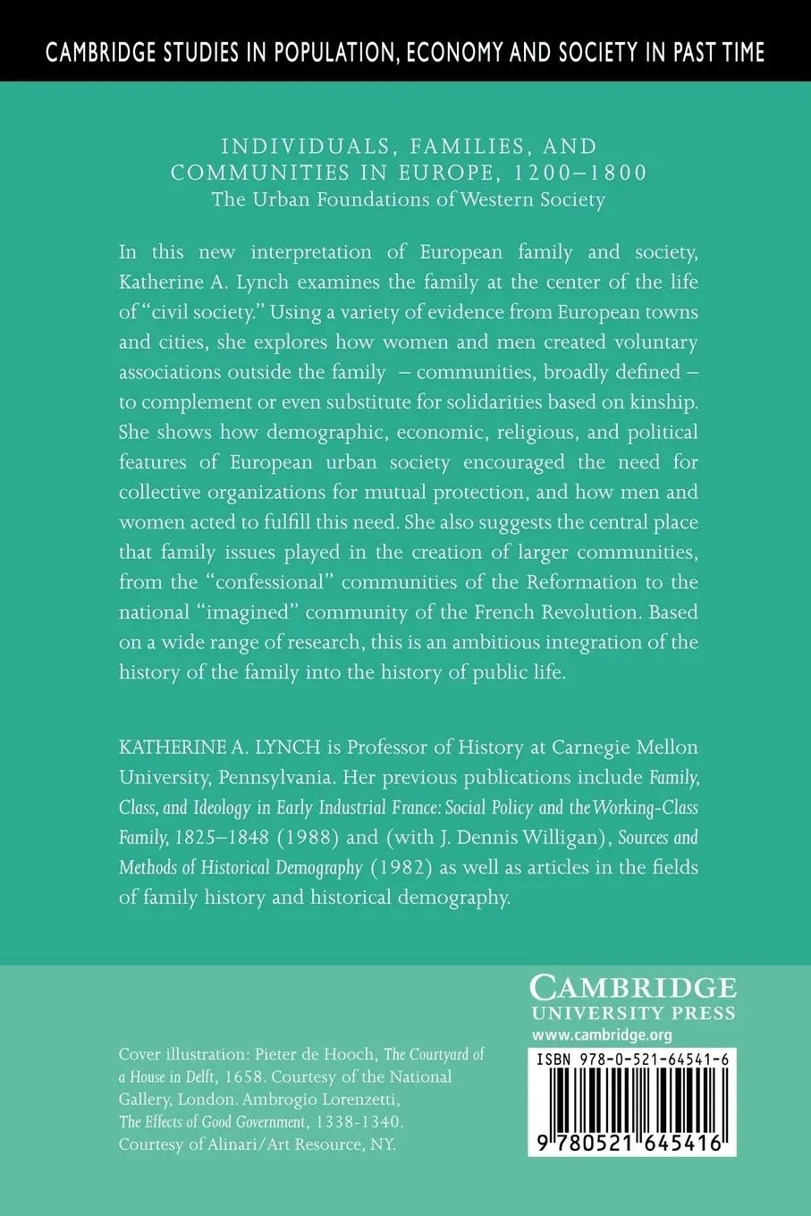 Rückseite: 9780521645416 | Individuals, Families, and Communities in Europe, 1200-1800 | Lynch