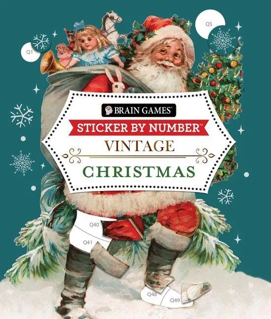 Cover: 9781639385416 | Brain Games - Sticker by Number - Vintage: Christmas (28 Images to...