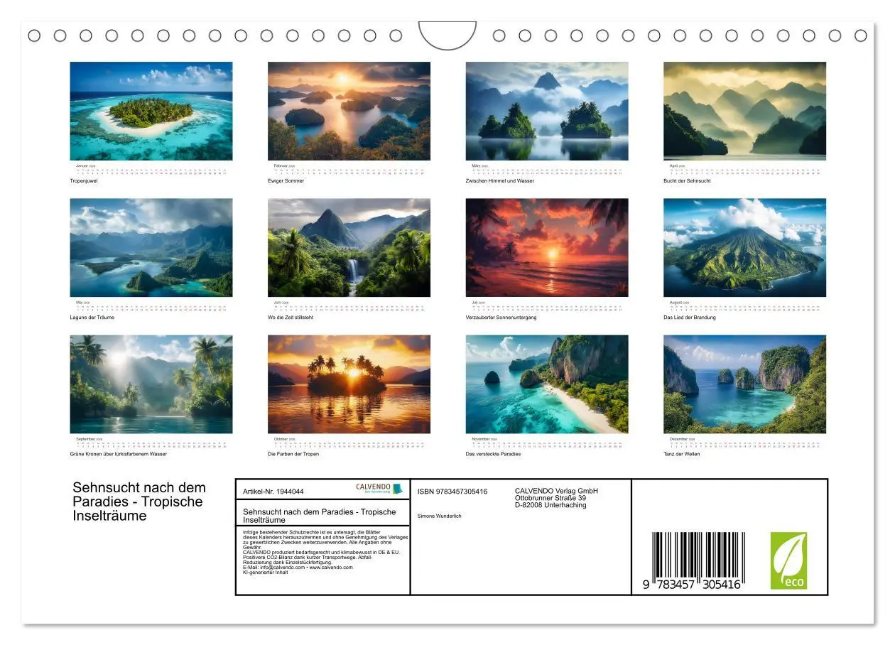 Bild: 9783457305416 | Sehnsucht nach dem Paradies - Tropische Inselträume (Wandkalender...