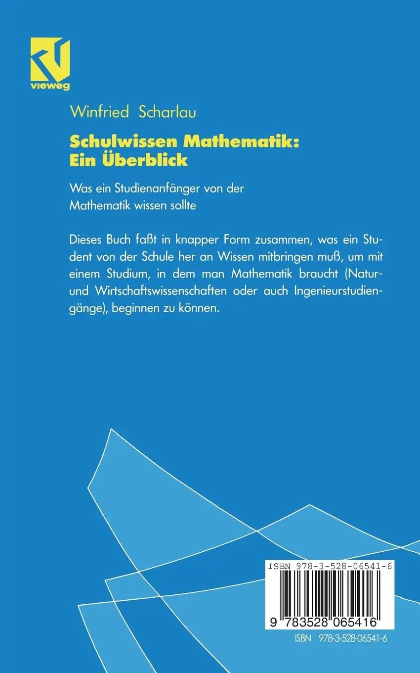 Rückseite: 9783528065416 | Schulwissen Mathematik: Ein Überblick | Winfried Scharlau | Buch